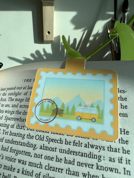 Camper van Stamp Magnetic Bookmark